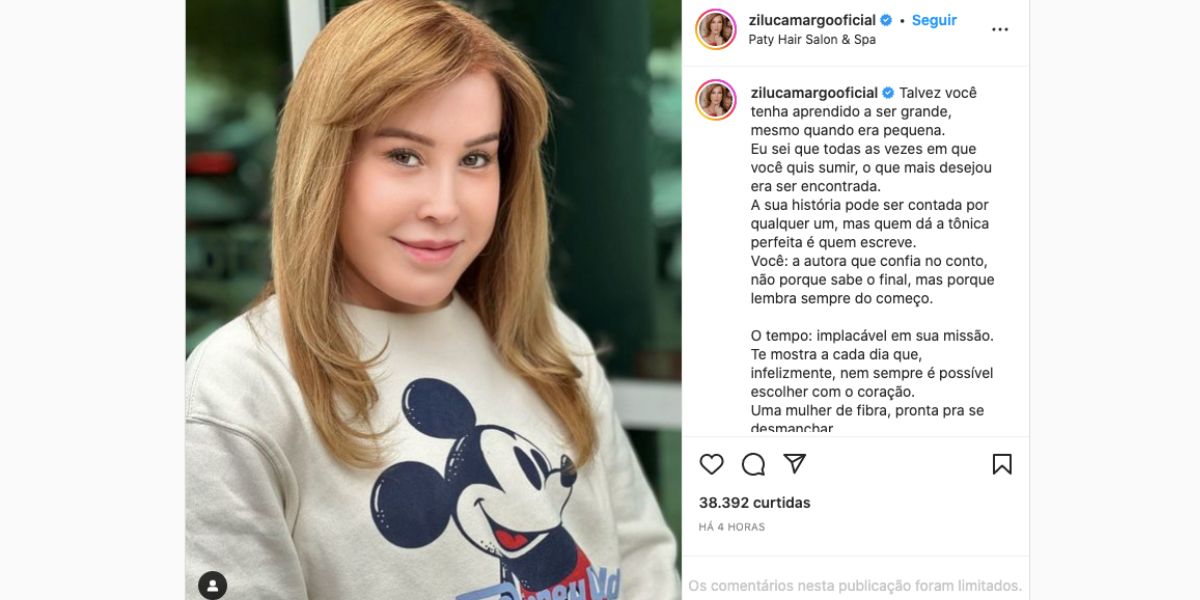 Nas redes sociais, Zilu compartilha clique com aparência novinha, deixa o Brasil chocado e faz reflexão sobre passado (Foto: reprodução / instagram)