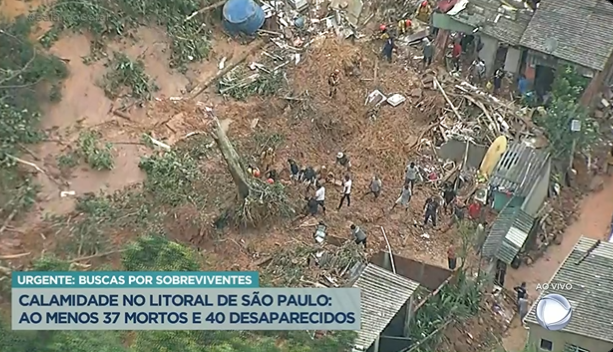 Gottino começou o "Balanço Geral" sobrevoando as áreas atingidas pela chuva no litoral norte (Foto Reprodução/Internet)