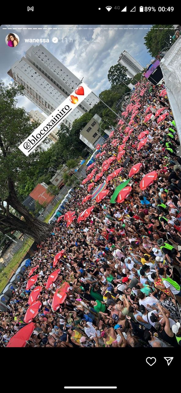 Wanessa mostrou multidão curtindo seu bloco de rua (Foto: Reprodução/ Instagram)