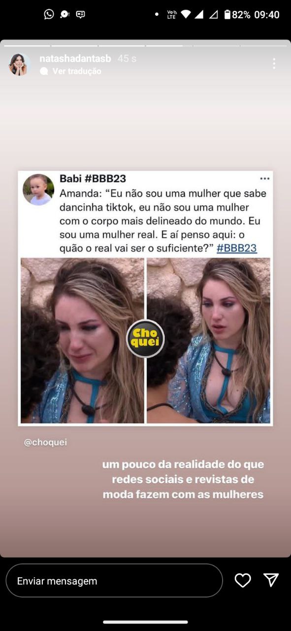 Amanda fez desabafo sincero dentro do BBB23 