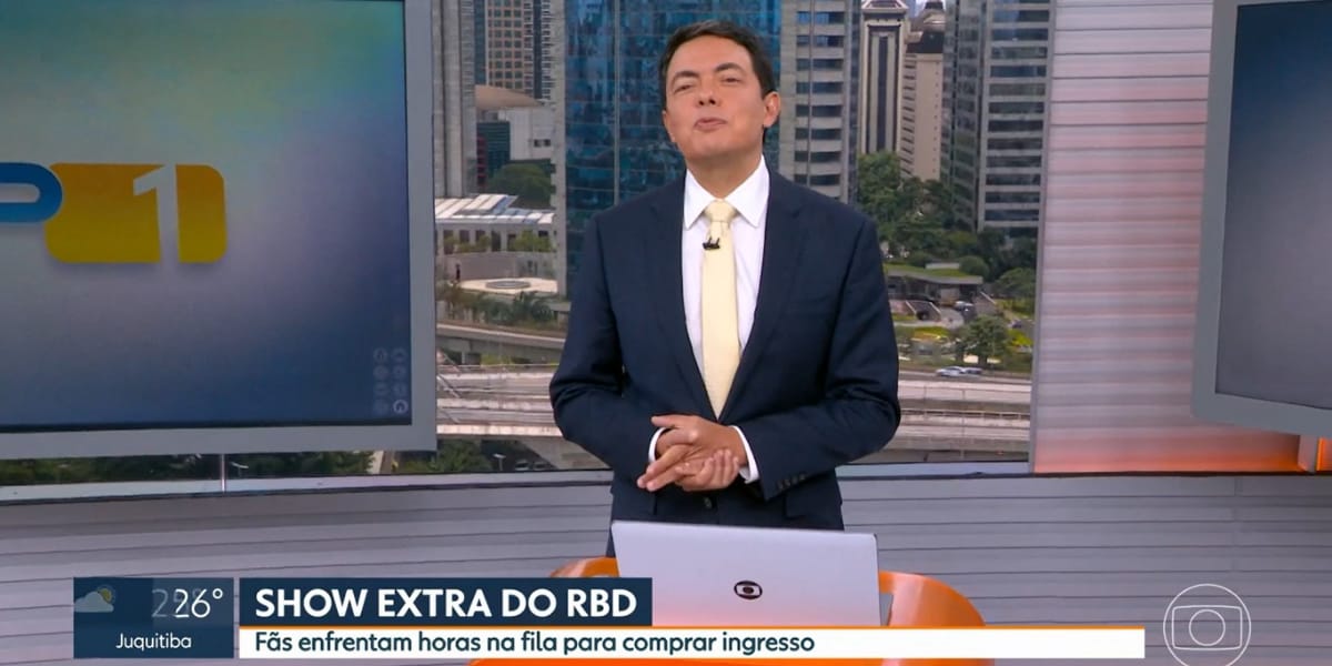 Alan Severiano se desculpa ao errar nome da banda e comenta sobre o sucesso do RBD (Reprodução: SP1/ Globo)