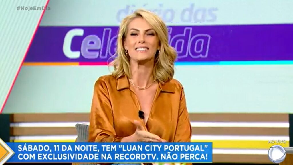 Ana Hickmann anunciou o especial de Luan Santana durante o Hoje Em Dia