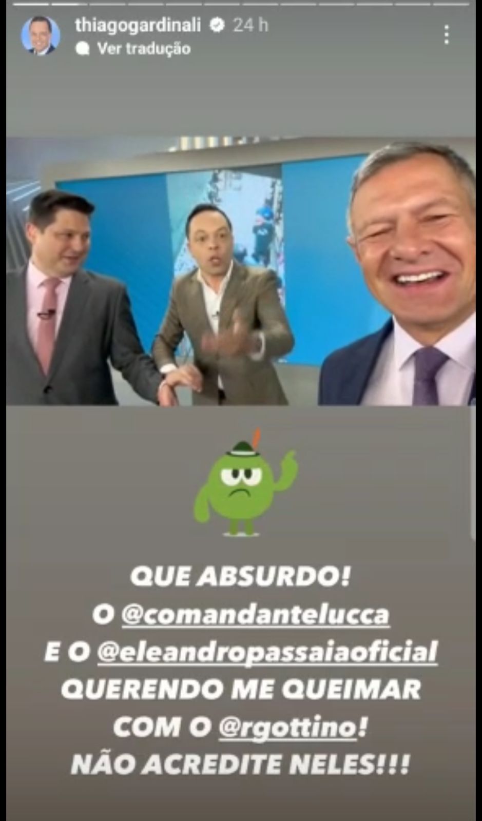 Âncora da Record fica "preso" no estúdio, e aproveita momento para fazer denúncia ao Reinaldo Gottino - Foto Reprodução Instagram