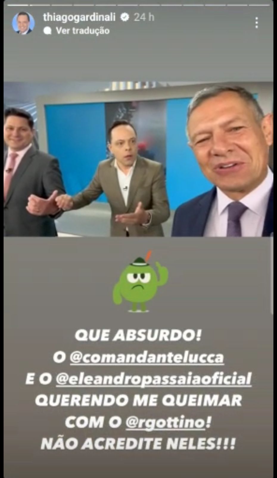 Âncora da Record fica "preso" no estúdio, e aproveita momento para fazer denúncia ao Reinaldo Gottino - Foto Reprodução Instagram