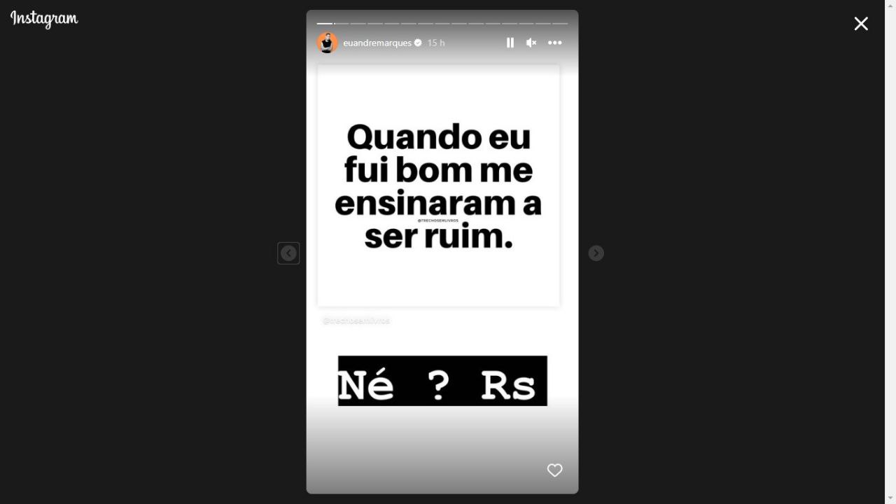 André Marques explodiu com o seguinte recado em suas redes sociais (Foto: Reprodução/ Instagram)