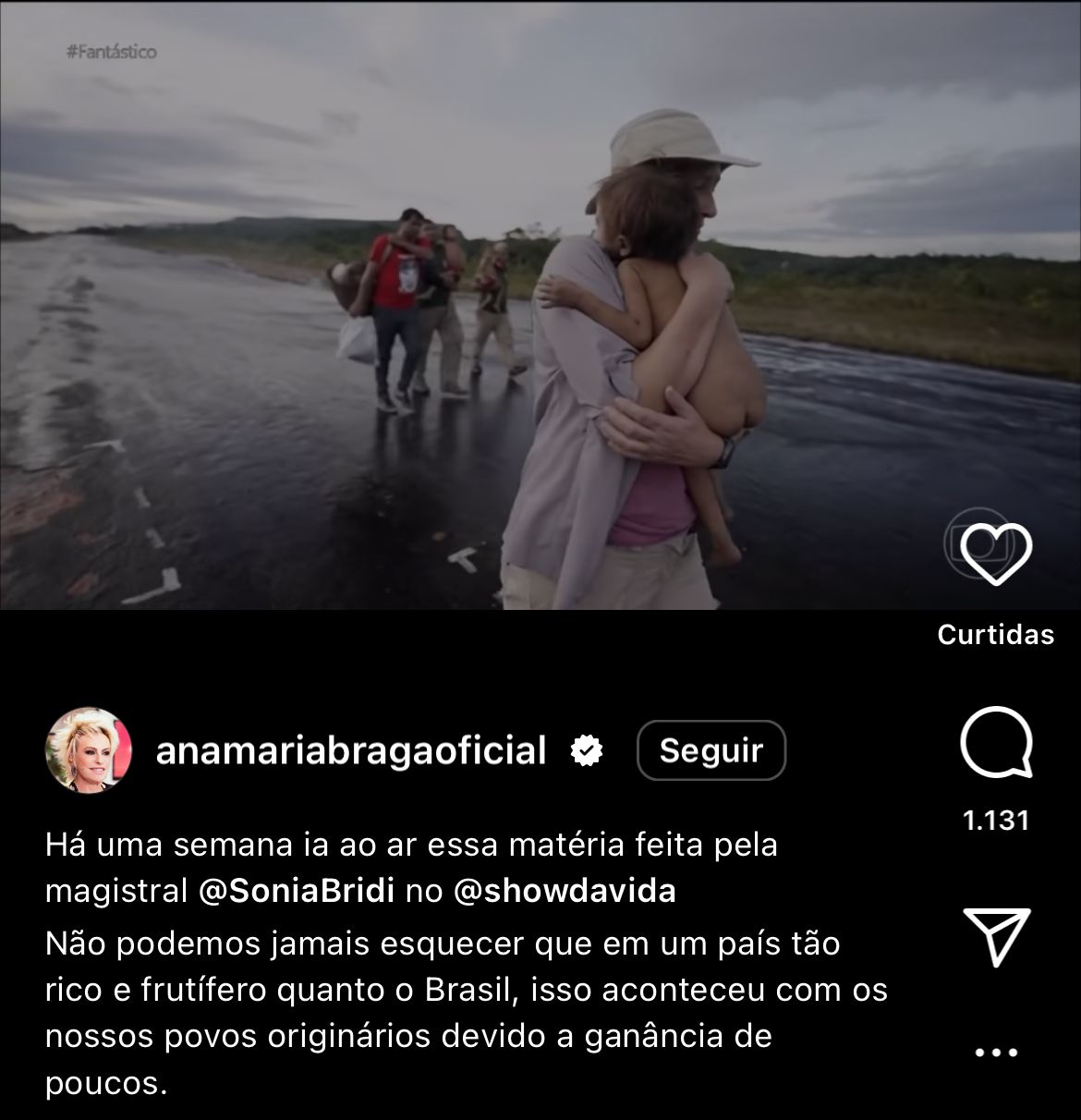 Apresentadora do Mais Você, Ana Maria Braga, não esconde impacto o que vê na Globo e manda um recado importante a todos os brasileiros - (Foto: Reprodução Instagram)