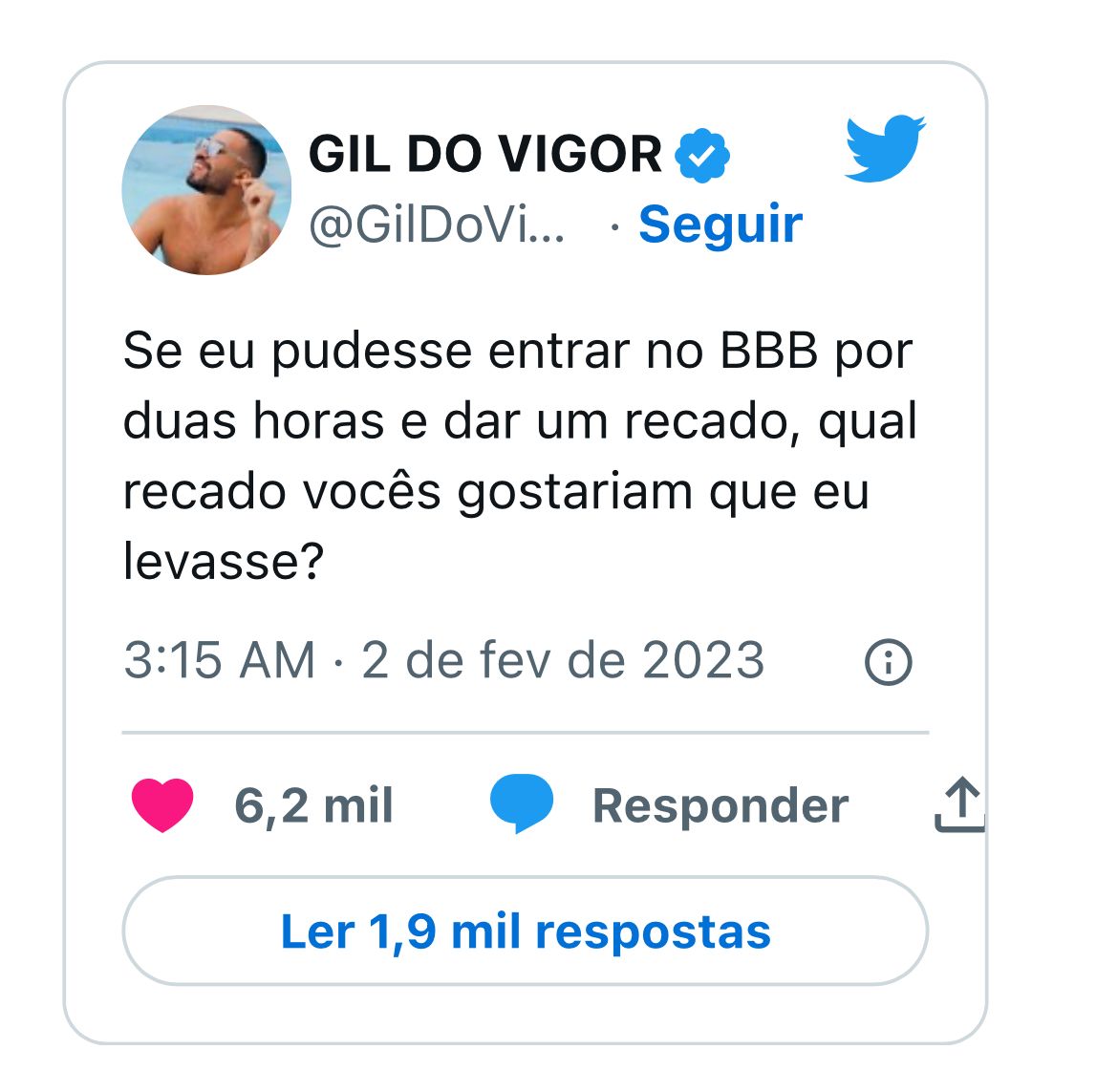 BBB23: Gil do Vigor volta para dentro da casa mais vigiada e informação acaba sendo vazada - Foto Reprodução