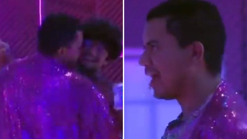 Bruno Gaga tentou beijar Gabriel Santana durante festa que rolou no BBB23 (Foto: Reprodução/ Instagram)