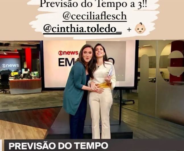 Cinthia Toledo, jornalista do Bom Dia São Paulo, da Globo, surpreende ao anunciar nova gravidez e deixa colegas de profissão chocados - Foto Reprodução Instagram