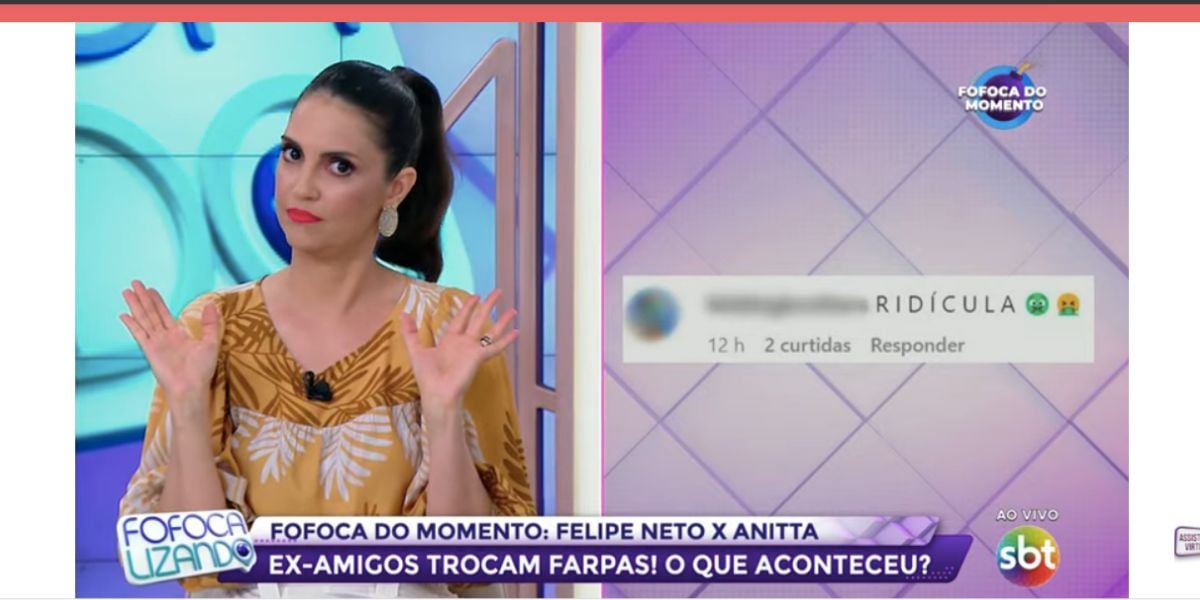 Chris Flores dá notícia polêmica e apresentadores têm bate-boca ao vivo (Foto: Reprodução / Fofocalizando do SBT) 