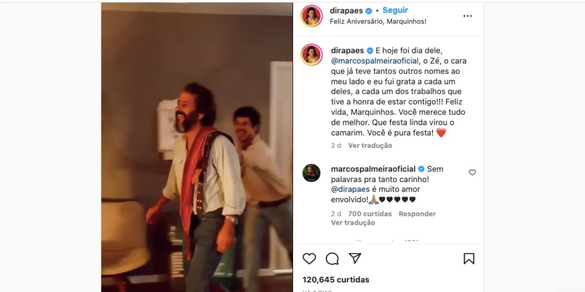 Dira Paes, famosa da Globo, abriu o jogo sobre situação com Marcos Palmeira, e falou o que pensa do ator - Foto: Reprodução Instagram