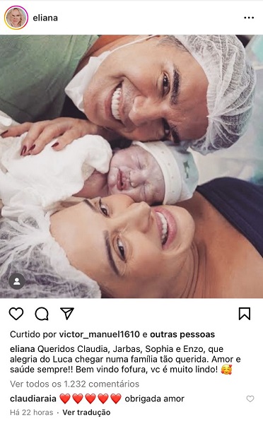 Publicação de Eliana nas redes sociais (Foto: Reprodução/ Instagram)