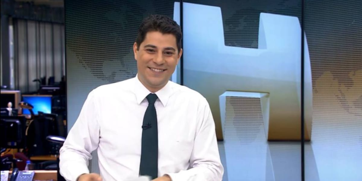 Evaristo Costa quando era âncora do Jornal Hoje, entre 2004 e 2017 (Reprodução: Jornal Hoje/ Globo)