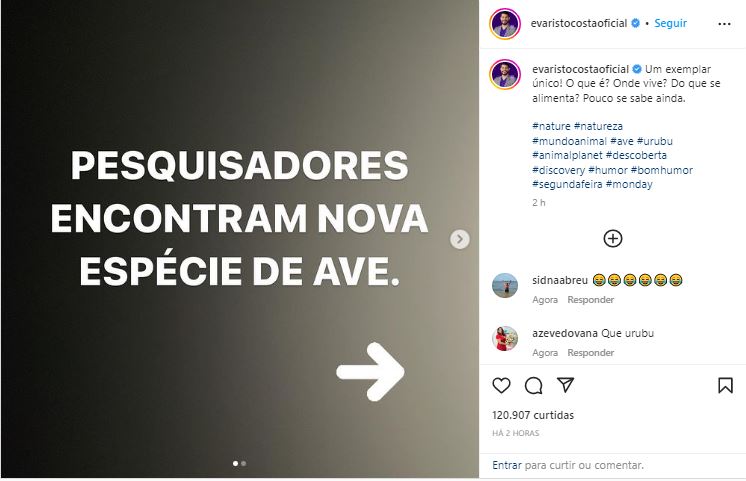 O jornalista Evaristo Costa não pensa duas vezes e provoca Padre Fabio de Melo, o chamando de Urubu de Asas Brancas - Foto Reprodução Instagram