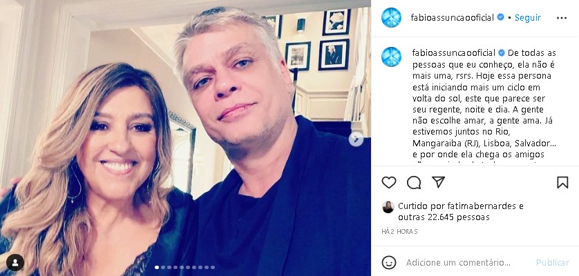 Fábio Assunção se derreteu por Regina Casé (Foto: Reprodução/ Instagram)