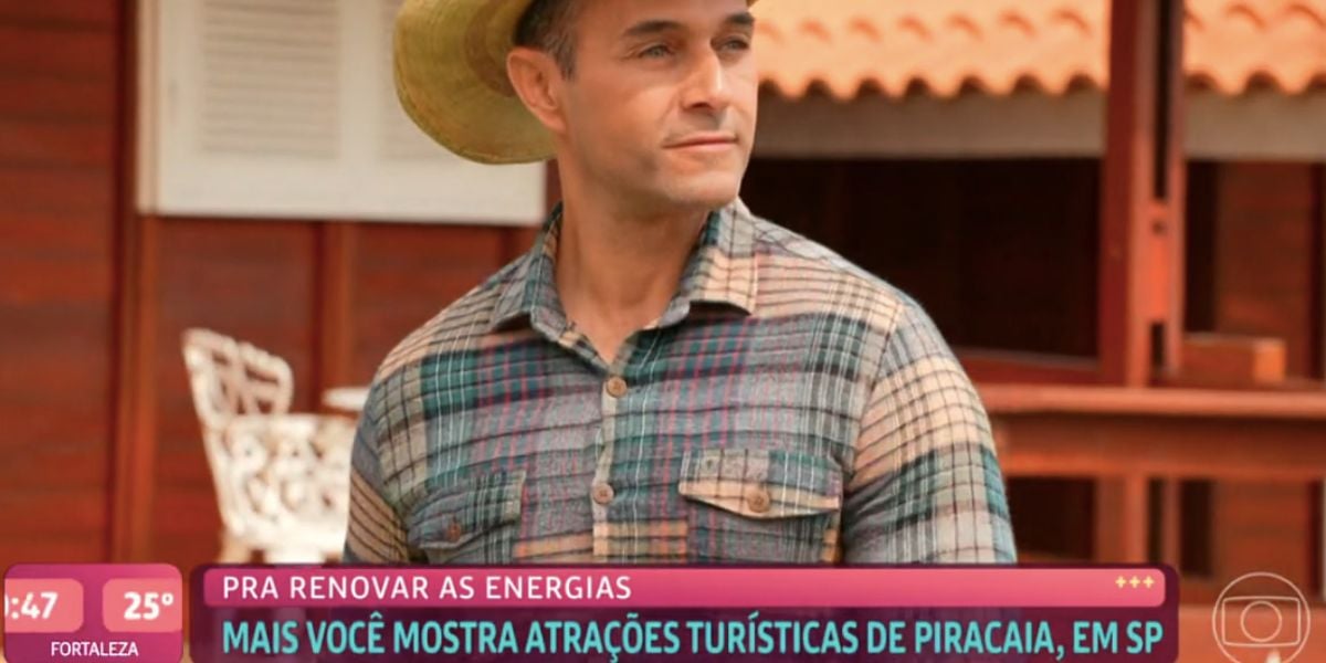 Fabrício Battaglini viaja para Piracai (Foto: Reprodução / Mais Você da Globo)