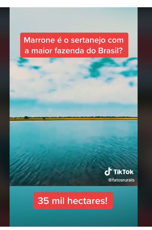 Fazenda de Marrone, de 35 mil hectares e 20 mil cabeça de gado - Foto Reprodução Canal Fatos Rurais