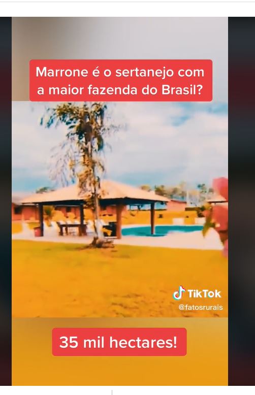 Fazenda de Marrone, de 35 mil hectares e 20 mil cabeça de gado - Foto Reprodução Canal Fatos Rurais