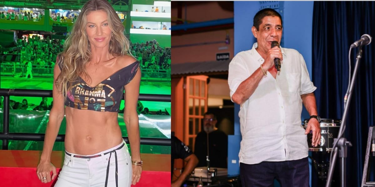 Léo Dias descobre o que Gisele Bündchen deveria fazer com Zeca Pagodinho (Reprodução: Montagem TV Foco)