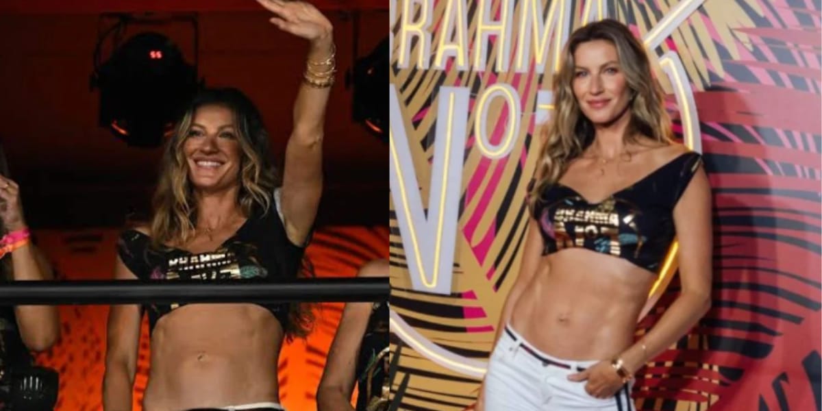 Gisele Bündchen não cumprimentou Zeca Pagodinho na Sapucaí (Reprodução: Montagem TV Foco)