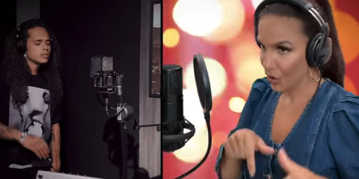 Ivete Sangalo ao lado de Vitão (Foto: Reprodução / Clip Na Janela do YouTube)