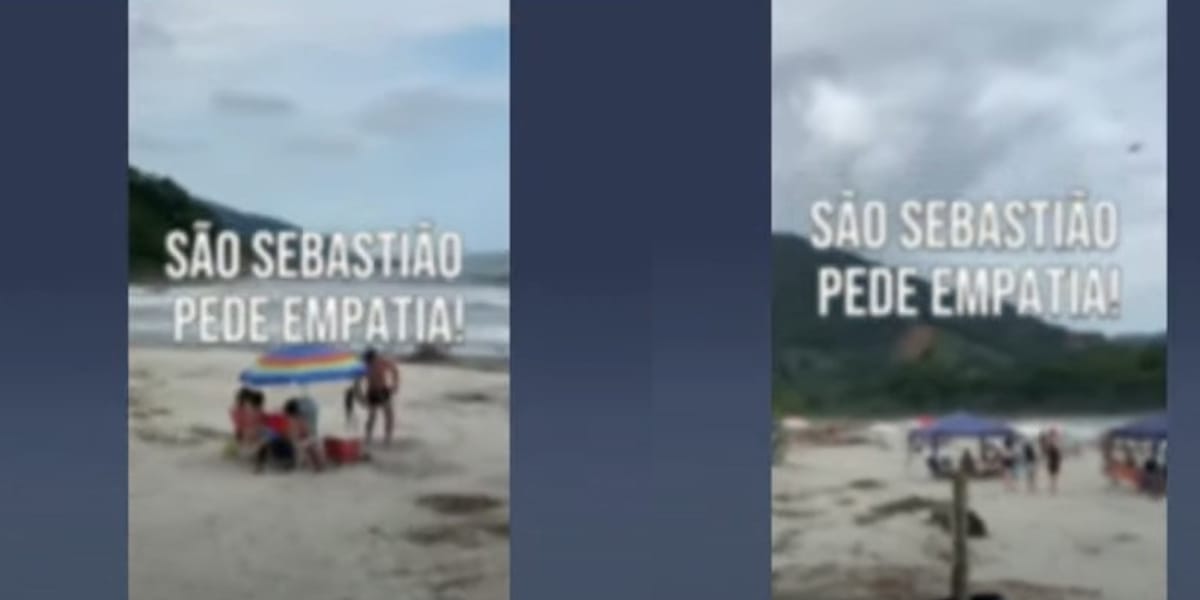 Rapaz flagrado dançando na praia (Reprodução: Bora Brasil/ Band)