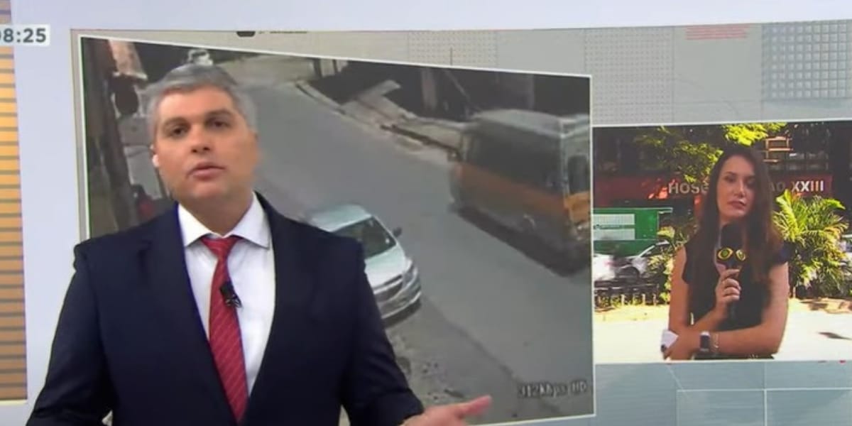 Joel Datena se enfurece com a falta de cuidado do motorista da van (Reprodução: Bora Brasil/ Band)