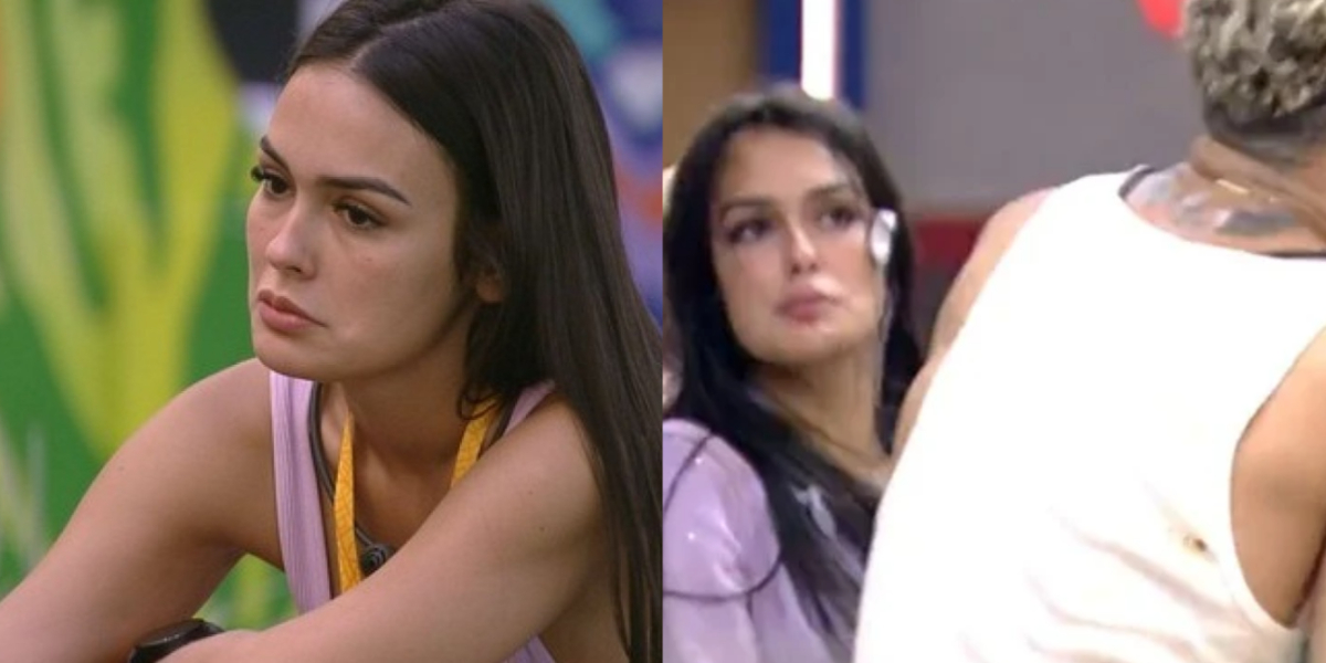 Larissa perdeu a cabeça no BBB23 e tentou acertar Fred com o tapão no rosto (Foto Reprodução/ Globo)