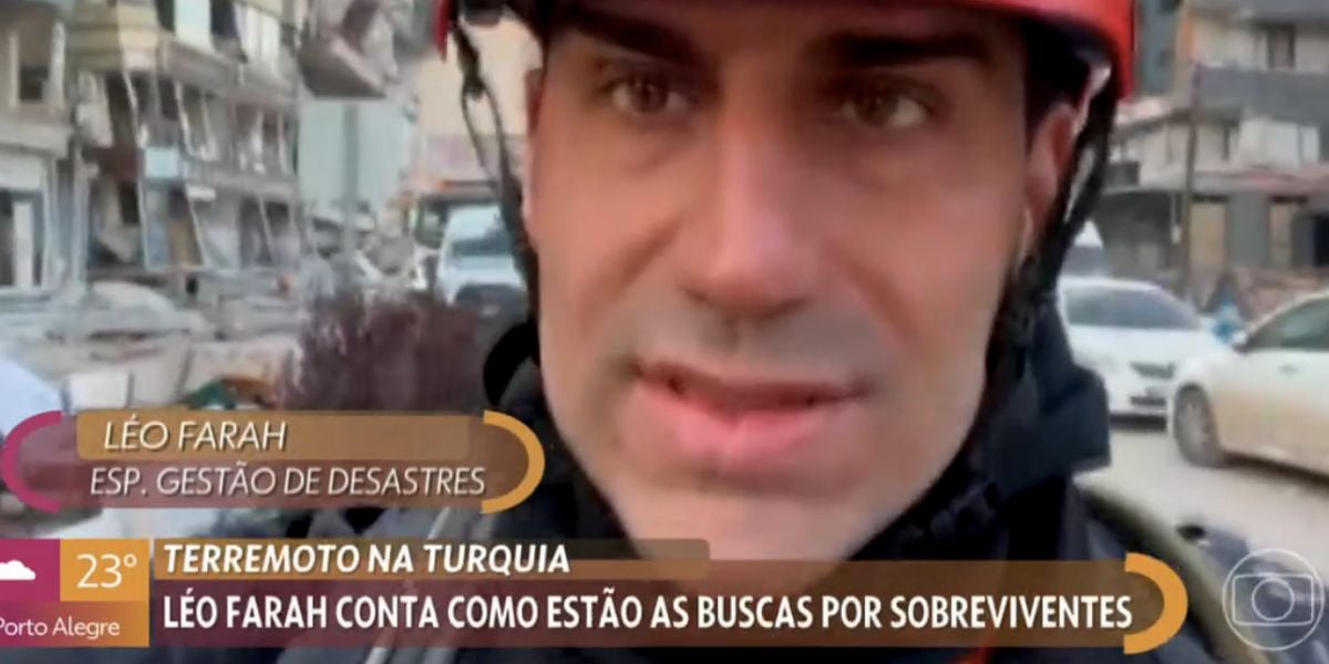 Léo Farah fala sobre resgate na Turquia após terremoto (Foto: Reprodução / Encontro da Globo)