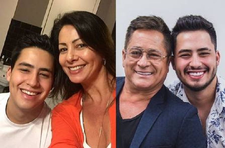 Matheus Vargas ao lado de Leonardo e também da mãe, Liz Vargas (Foto: Divulgação)