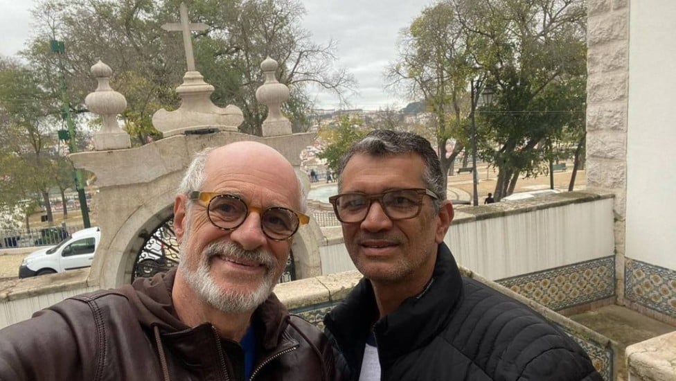 Marcos Caruso e Marcos Paiva em viagem a Lisboa, em Portugal - Foto Reprodução