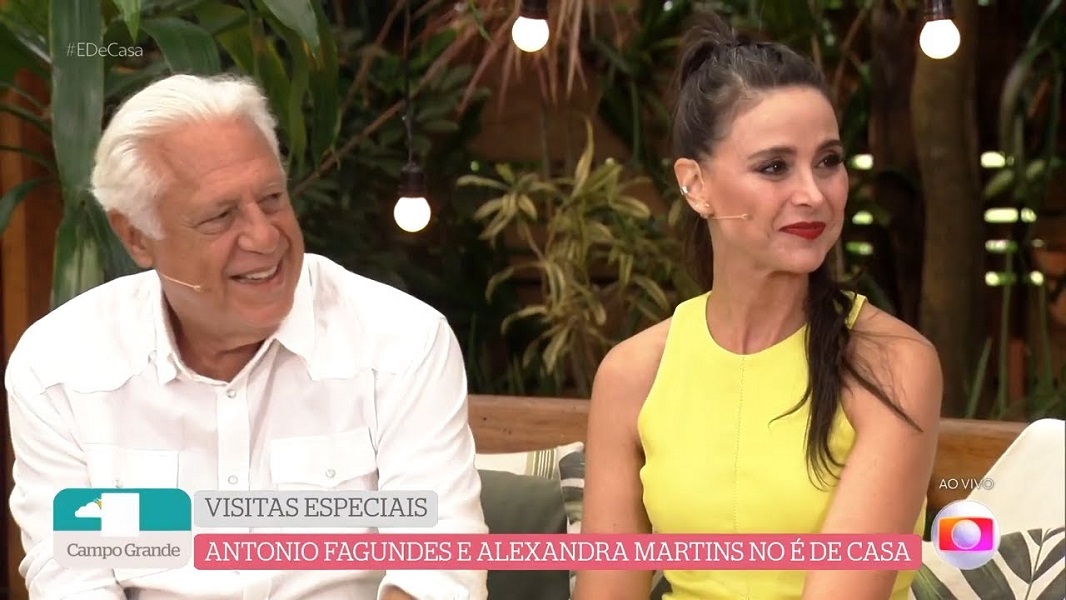 Antônio Fagundes e Alexandra Martins no 'É de Casa', da Globo (Foto: Reprodução/ Globo)