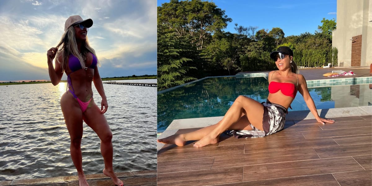 Poliana Rocha surge sempre aproveitando o calor para tomar um banho de mar (Reprodução: Instagram)