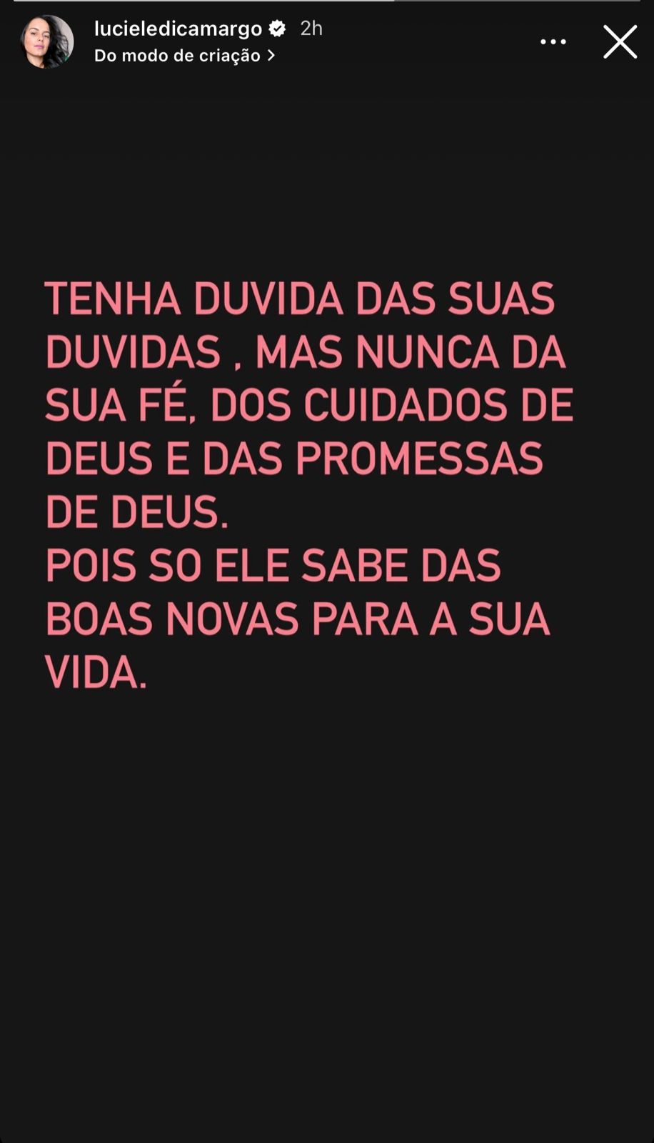 Por meio das redes sociais, Luciele Di Camargo, esposa do apresentador Denílson, divulga relato impactante e assume verdade - Foto Reprodução instagram