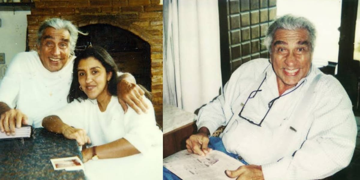 Regina Casé e seu pai, Geraldo, do qual Carlos Alberto tinha grande amizade (Reprodução: Montagem TV Foco)