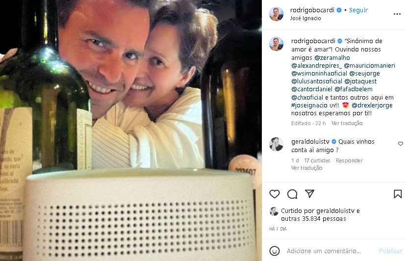 Rodrigo Bocardi surgiu na companhia de seu grande amor (Foto: Reprodução/ Instagram)