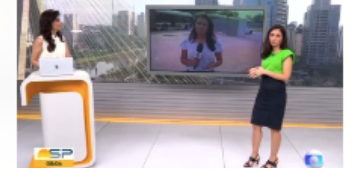 Sabina Simonato não lida com notícias tristes sobre tragédias no litoral de São Paulo e pede mais leveza em telejornal (Foto: Reprodução / Bom Dia São Paulo da Globo) 