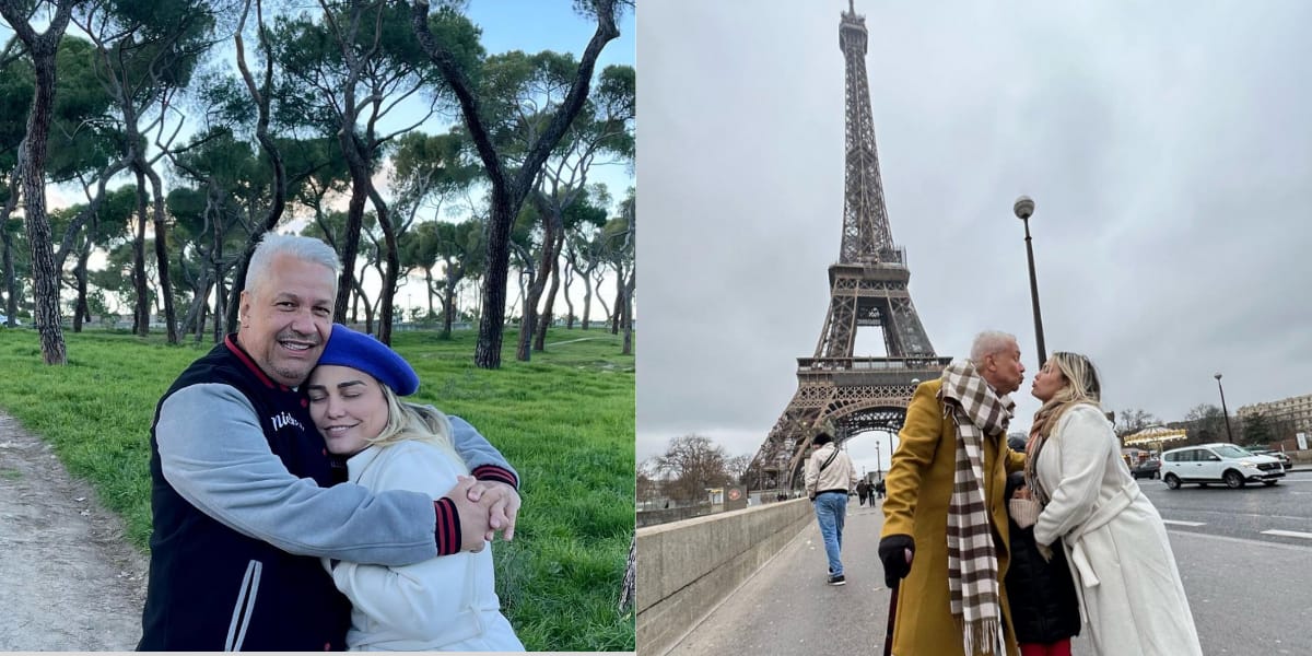 Sikêra Jr. e Laura Peixoto juntos durante algumas viagens, e a moça celebrando mais um ano de vida (Reprodução: Instagram)