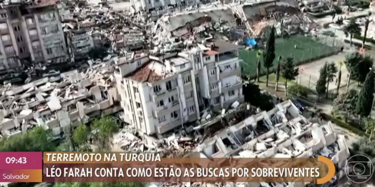 Patrícia Poeta mostra imagens da Turquia após terremoto (Foto: Reprodução / Encontro da Globo)