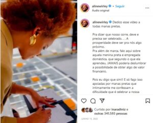 Aline Wirley realizou sonho e relembrou o momento no BBB23 (Foto: Reprodução / Instagram)