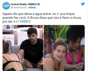 Bruna Griphao debocha de Cara de Sapato no BBB23 (Foto: Reprodução / Twitter)