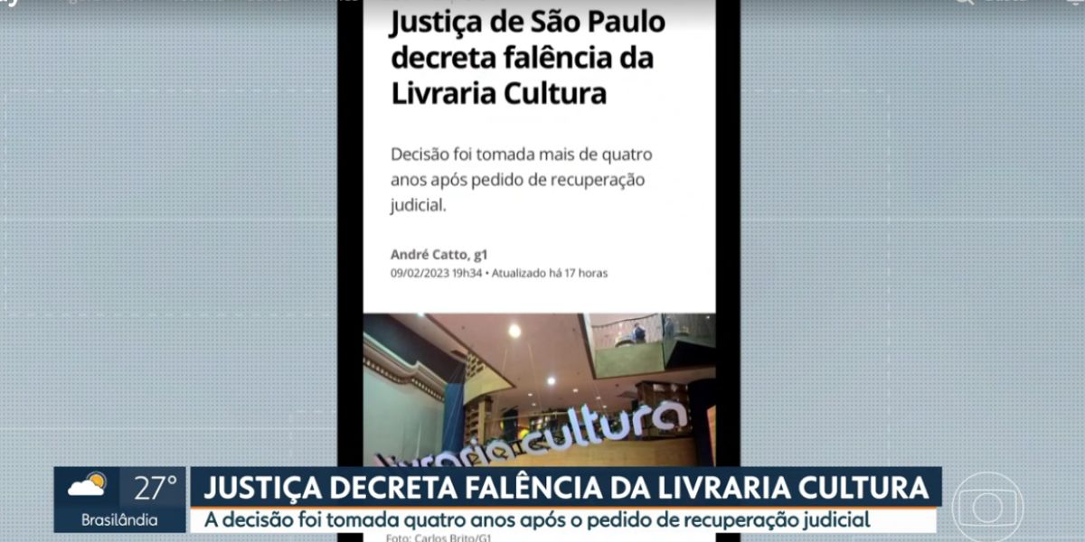 Ao vivo, Alan Severiano entrega falência da livraria cultura, decadência de empresa e possibilidade de fechamento (Foto: Reprodução / SP1 da Globo)