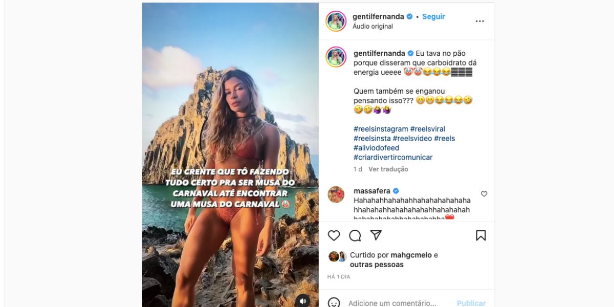 Fernanda Gentil expõe enganação com alimento após se deparar com foto de Grazi Massafera  ( Foto: Reprodução / Instagram) 