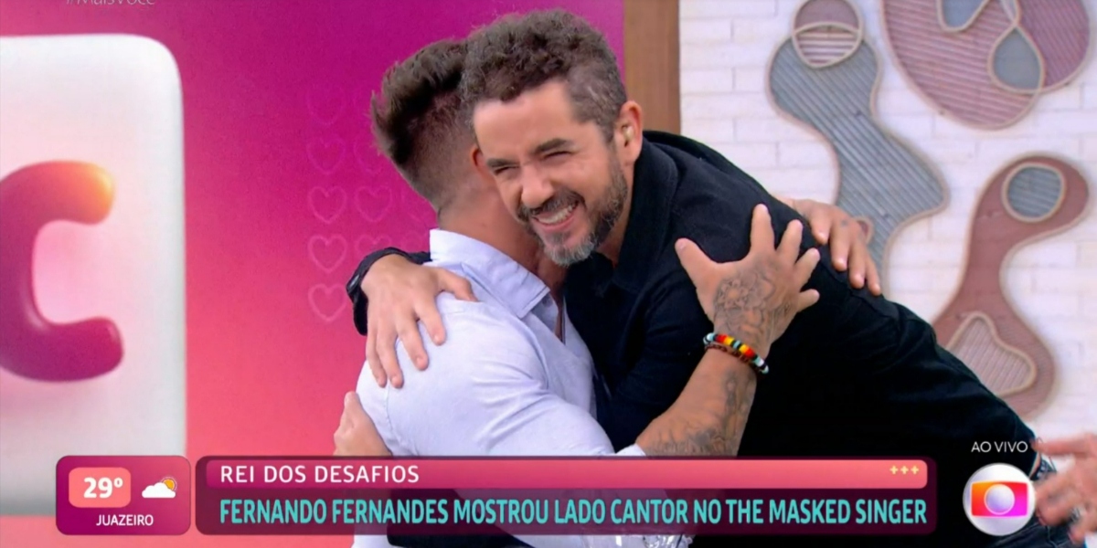 Fernando Fernandes e Felipe Andreoli no "Mais Você" (Foto: Reprodução/TV Globo)