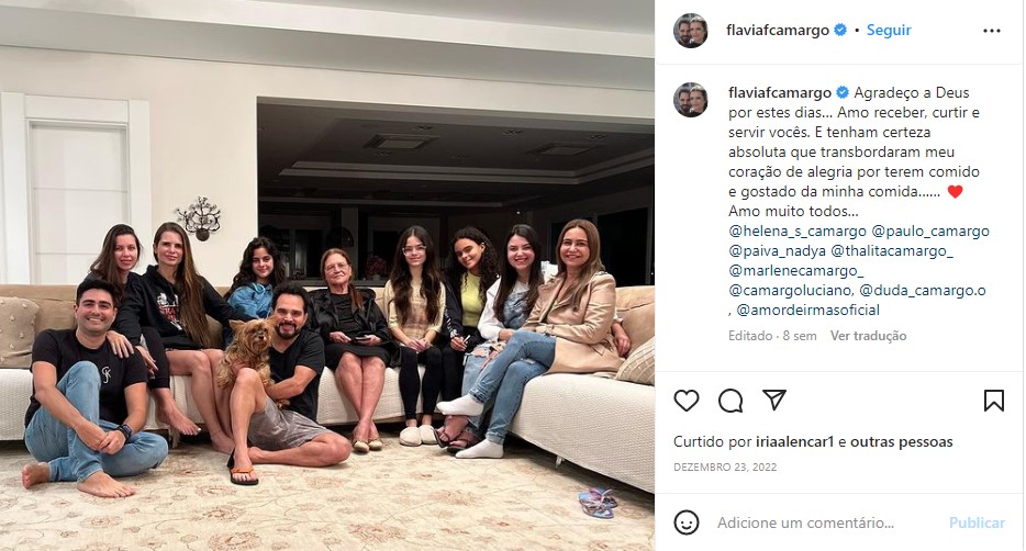 Flávia Camargo usou o Instagram para mostrar um momento em família (Foto: Reprodução)