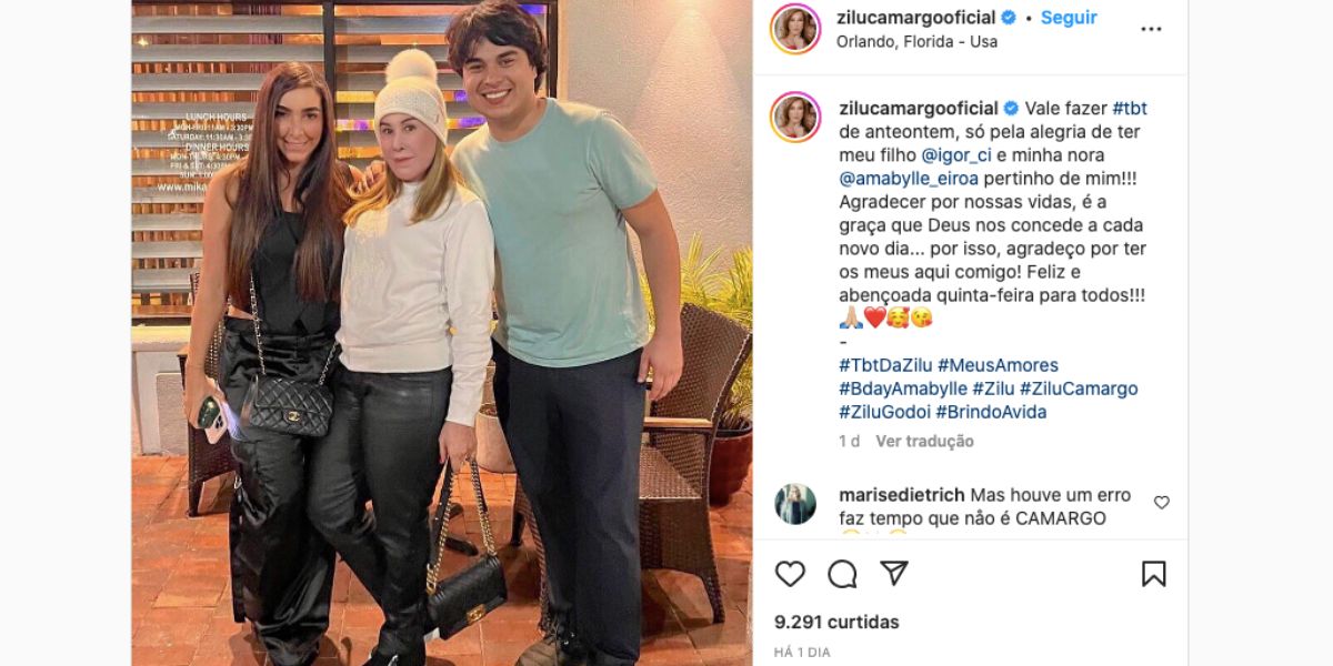 Igor Camargo deixa de passar o dia com Zezé Di Camargo em viagem para encontrar Zilu (Foto: Reprodução / Instagram)