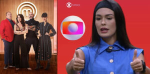 BBB23 - Nervosa, Larissa comete gafe ao vivo, cita 'Masterchef' e debocha da Globo durante o Jogo da Discórdia (Foto: Reprodução / Globo / Montagem TV Foco)