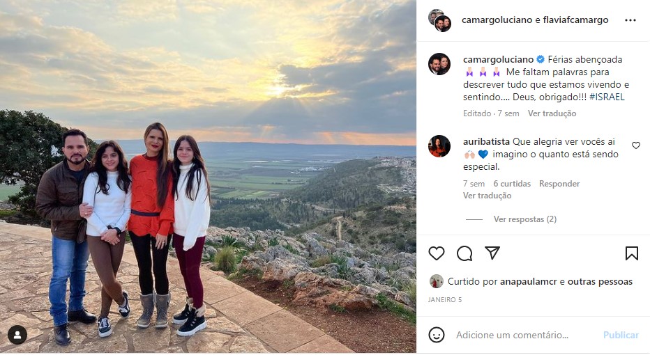 Luciano Camargo saiu de férias com as esposa e filhas (Foto: Reprodução)