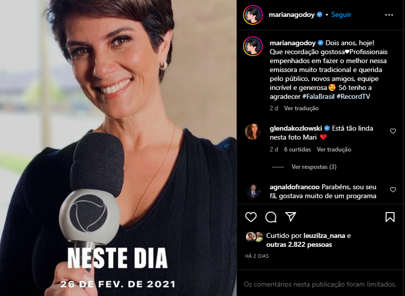 Mariana Godoy diz tudo o que viveu desde que entrou na Record - Foto: Reprodução/Instagram