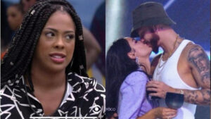 BBB23: Marvvila entra no quarto e flagra Fred montado em Larissa (Foto: Reprodução / Globoplay)